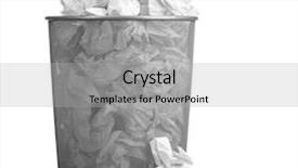  Presentation with bin - Presentation theme having dustbin - metal trash bin from paper background and a light gray colored foreground