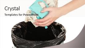  Presentation with recycling - Amazing theme having dustbin - recycling bin isolated on white backdrop and a sky blue colored foreground
