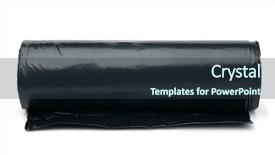  Presentation with plastic bags - Colorful presentation theme enhanced with dustbin - roll of plastic trash bags backdrop and a tawny brown colored foreground