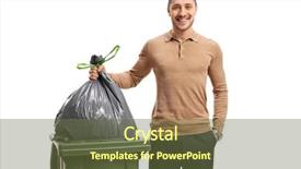  Presentation with garbage - Beautiful slides featuring dustbin - young man throwing backdrop and a tawny brown colored foreground