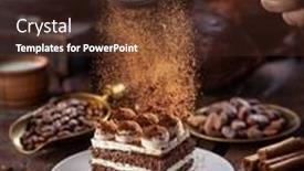  Presentation with tiramisu - Slide set enhanced with dusting-tiramisu-like-cake background and a tawny brown colored foreground