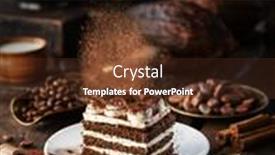  Presentation with tiramisu - PPT theme enhanced with dusting-tiramisu-like-cake background and a tawny brown colored foreground