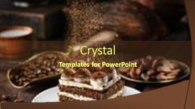  Presentation with tiramisu - Cool new PPT theme with dusting-tiramisu-like-cake backdrop and a tawny brown colored foreground