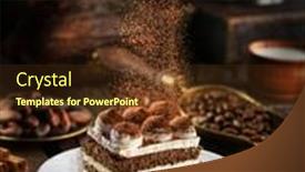  Presentation with tiramisu - Cool new presentation design with dusting-tiramisu-like-cake backdrop and a tawny brown colored foreground