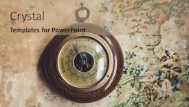  Presentation with old house - Slides having dusty-vintage-barometer-in-old background and a coral colored foreground