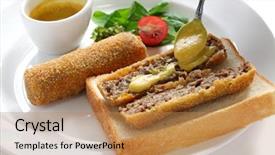  Presentation with dutch - Colorful slide deck enhanced with dutch beef croquette backdrop and a coral colored foreground