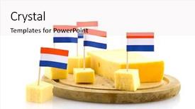  Presentation with dutch - Slide deck consisting of dutch cheese with flags at a wooden plate background and a white colored foreground
