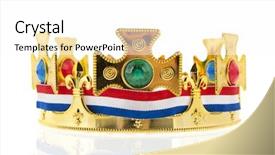 Presentation with king crown - Presentation design with dutch golden crown with flag background and a white colored foreground