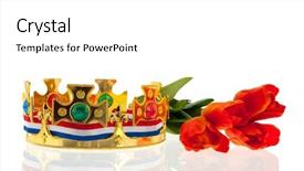  Presentation with king crown - Cool new PPT theme with dutch golden crown with flag backdrop and a  colored foreground