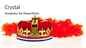  Presentation with king crown - Presentation design enhanced with dutch golden crown with flag background and a white colored foreground