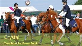  Presentation with dutch - Presentation design enhanced with dutch-horseball-team-in-action background and a tawny brown colored foreground