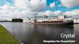  Presentation with dutch - Slide deck consisting of dutch industrial landscape rotterdam holland background and a dark gray colored foreground