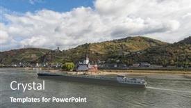  Presentation with liquid - Presentation theme enhanced with dutch-inland-liquid-tanker background and a gray colored foreground