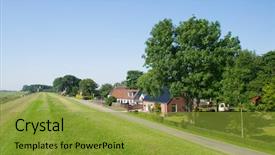  Presentation with dutch - Amazing slide set having dike - dutch landscape in friesland backdrop and a gold colored foreground