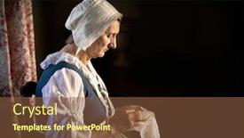  Presentation with dutch - Slide deck with dutch-master-style-portrait background and a tawny brown colored foreground