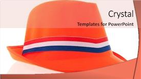  Presentation with dutch - Beautiful theme featuring dutch-orange-hat-for-soccer backdrop and a coral colored foreground