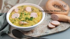  Presentation with dutch - Slide set having dutch-pea-soup-snert background and a coral colored foreground