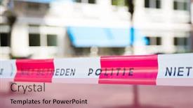  Presentation with crime scene tape - Slide set enhanced with dutch-police-line-with-text background and a coral colored foreground