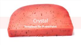  Presentation with cheese pie - Cool new slide set with dutch red cheese piece solid backdrop and a coral colored foreground