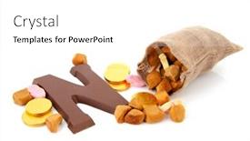  Presentation with dutch sinterklaas - Slides with dutch sinterklaas candy with jute bag and pepernoten background and a white colored foreground