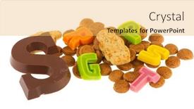  Presentation with sinterklaas - Beautiful PPT theme featuring dutch sinterklaas chocolate letter and candy as pepernoten backdrop and a yellow colored foreground