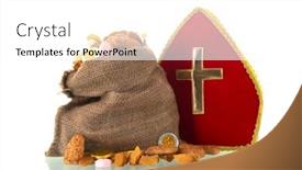  Presentation with dutch sinterklaas - Theme with dutch-sinterklaas-mitre-and-candy background and a white colored foreground
