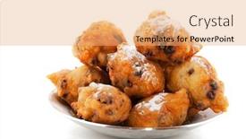  Presentation with new years eve - PPT layouts featuring dutch-traditional-food-oliebollen background and a coral colored foreground