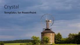  Presentation with czech republic - Audience pleasing slide set consisting of dutch-type-windmill backdrop and a seafoam green colored foreground