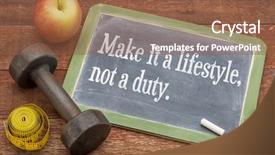  Presentation with barn wood - Presentation design having duty - fitness and health background and a tawny brown colored foreground