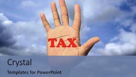  Presentation with concept for problem solving many - Audience pleasing slides consisting of excise duty - tax concept man's hand backdrop and a seafoam green colored foreground