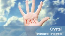  Presentation with tax - Beautiful slide set featuring excise duty - tax concept woman's hand backdrop and a teal colored foreground
