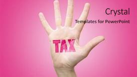  Presentation with tax - Amazing theme having excise duty - tax concept woman's hand backdrop and a coral colored foreground