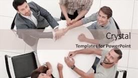 Presentation with business group meeting - PPT theme with meeting free - top view creative business group background and a soft green colored foreground