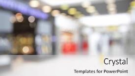 Presentation with airport - PPT theme having duty free shops in airport background and a light gray colored foreground