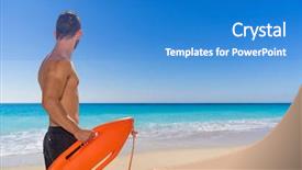  Presentation with lifeguard - Slide deck consisting of duty keeping a buoy background and a teal colored foreground