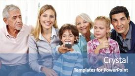  Presentation with temprature smart room - Colorful slide set enhanced with dvd - big happy family watching smart backdrop and a teal colored foreground