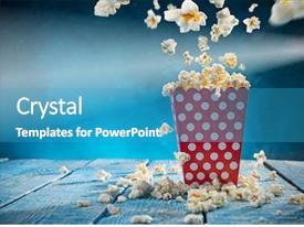 Dvd Box Of Popcorn On Blue PPT template 39 | CrystalGraphics