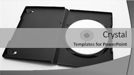  Presentation with case - Colorful slides enhanced with dvd case open with dvd backdrop and a light gray colored foreground