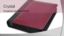  Presentation with photo album - Slide deck with dvd cover - leather photo album background and a coral colored foreground