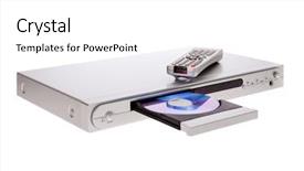  Presentation with remote - Presentation theme featuring dvd player ejecting disc background and a white colored foreground