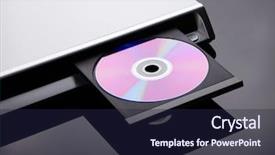  Presentation with golf player playing - Beautiful slide set featuring dvd player backdrop and a wine colored foreground