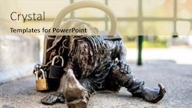  Presentation with padlock - Slides featuring dwarf-with-a-padlock-near background and a lemonade colored foreground