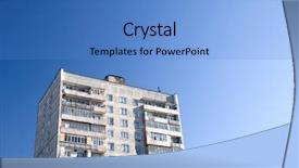  Presentation with dwelling - Audience pleasing slide deck consisting of dwelling house on clear blue backdrop and a  colored foreground