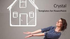  Presentation with lady - Slide deck with scary times - skull with bunch of flowers background and a black colored foreground.