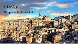  Presentation with ancient - Cool new presentation theme with dwelling place - landmarks of italy - ancient backdrop and a light blue colored foreground