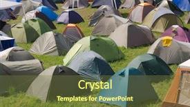  Presentation with dwelling - PPT theme having dwelling place - many tents at a festival background and a tawny brown colored foreground
