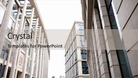  Presentation with summer - Theme featuring dwelling place - modern business center summer day background and a  colored foreground