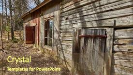  Presentation with dwelling - PPT layouts consisting of dwelling place - window of an abandoned wooden background and a tawny brown colored foreground