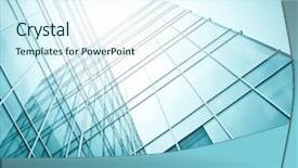  Presentation with dwelling - Presentation theme enhanced with dwelling place in business center background and a sky blue colored foreground