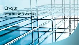  Presentation with dwelling - Colorful presentation design enhanced with dwelling place of business center backdrop and a sky blue colored foreground